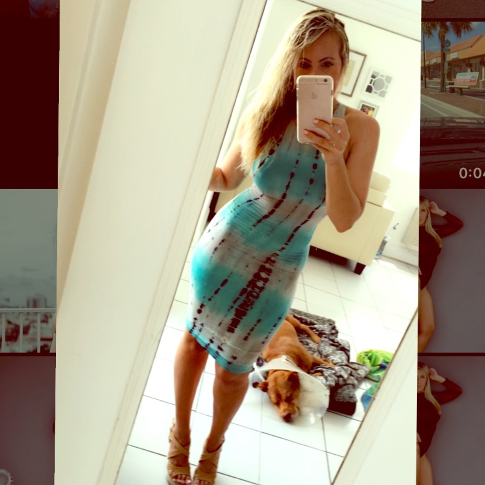 Blue Tie Dye BodyCon dress